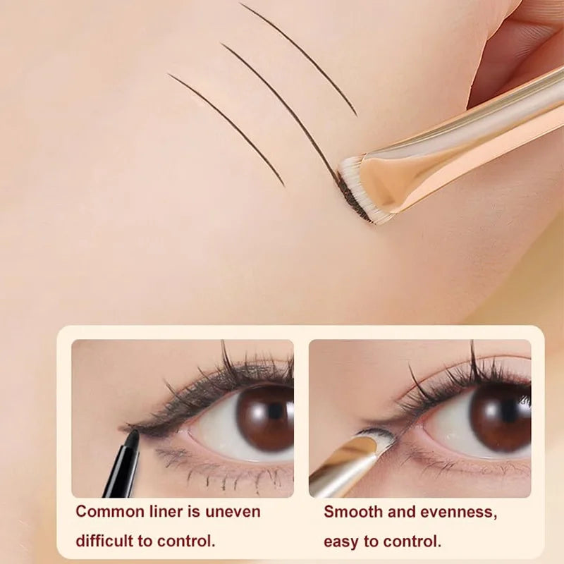 VELORA Precision Curved Eyeliner Brush – Easy Wing & Detail Makeup Tool