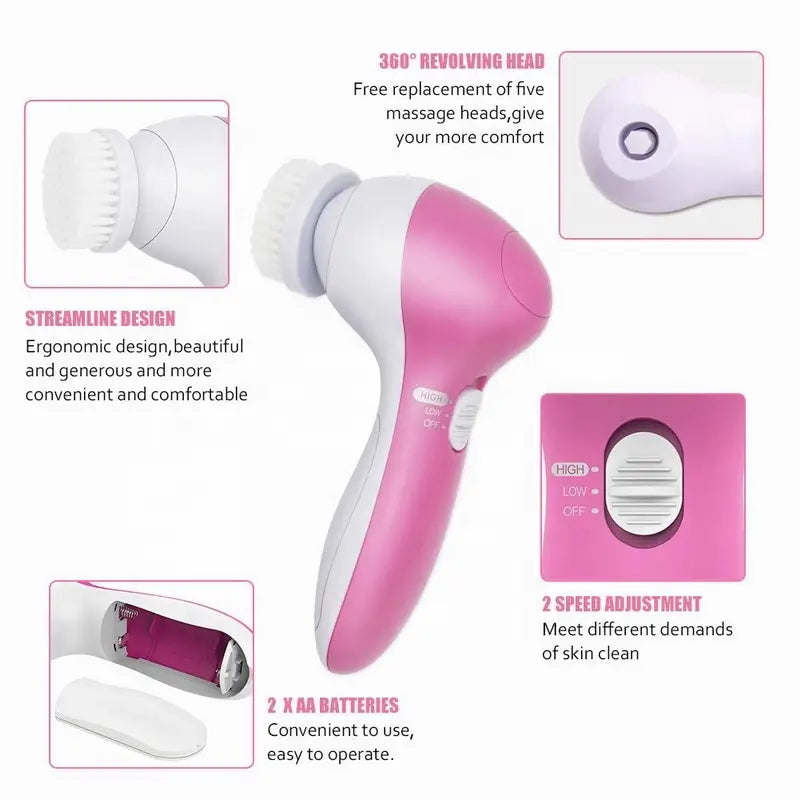 VELORA 5-IN-1 Facial Cleansing Brush