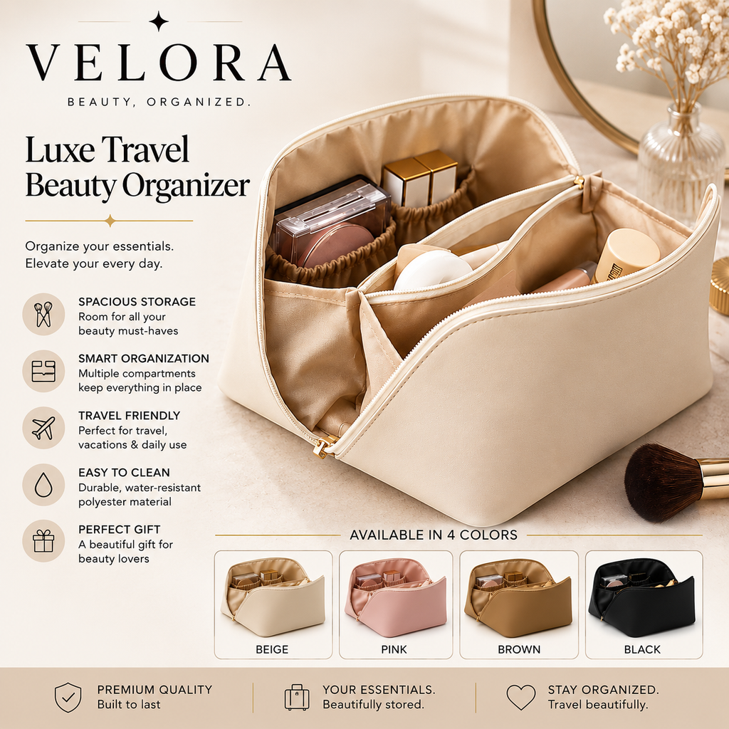 VELORA Luxe Travel Beauty Organizer